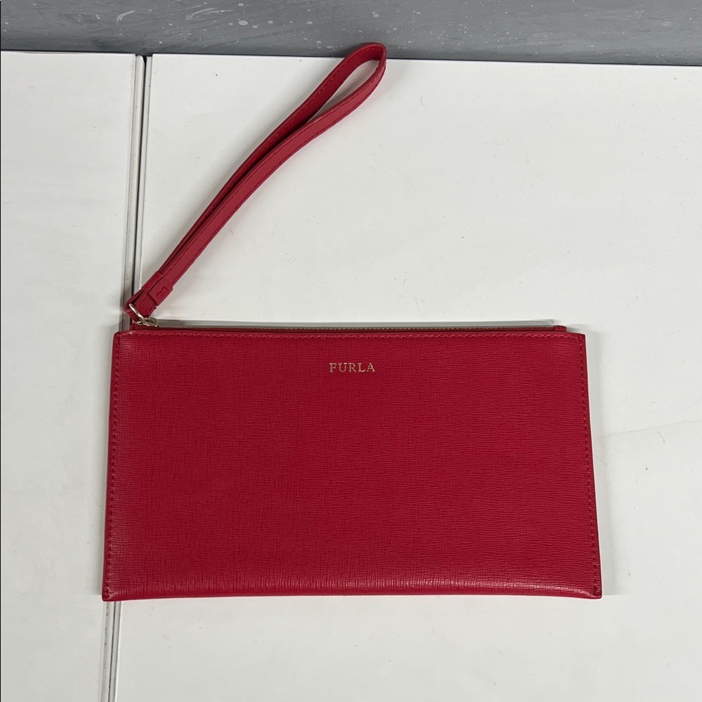 Furla Vibrant Red Wristlet Clutch